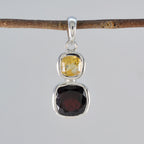 Multi Stone Whisper-thin Moroccan Silver Toi et Moi Sofia Abstract multicolor Pendant Jewelry