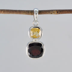 Multi Stone Whisper-thin Moroccan Silver Toi et Moi Sofia Abstract multicolor Pendant Jewelry