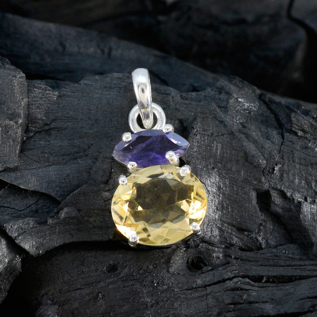 Multi Stone Delicate American Sterling Silver Toi et Moi Zoey Romantic multicolor Pendant Jewellery