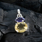 Multi Stone Delicate American Sterling Silver Toi et Moi Zoey Romantic multicolor Pendant Jewellery