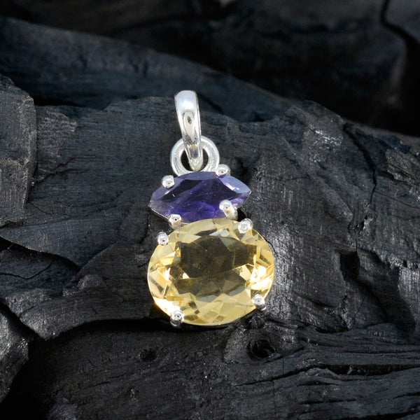 Multi Stone Delicate American Sterling Silver Toi et Moi Zoey Romantic multicolor Pendant Jewellery