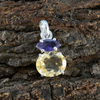 Multi Stone Delicate American Sterling Silver Toi et Moi Zoey Romantic multicolor Pendant Jewellery