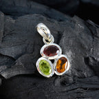 Multi Stone Elegant Japanese 925 Silver Trilogy Seo-yeon Trendy multicolor Pendant Jewelry