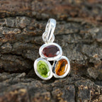 Multi Stone Elegant Japanese 925 Silver Trilogy Seo-yeon Trendy multicolor Pendant Jewelry