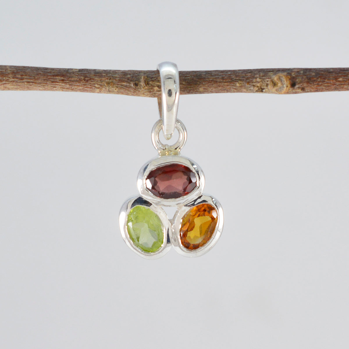 Multi Stone Elegant Japanese 925 Silver Trilogy Seo-yeon Trendy multicolor Pendant Jewelry