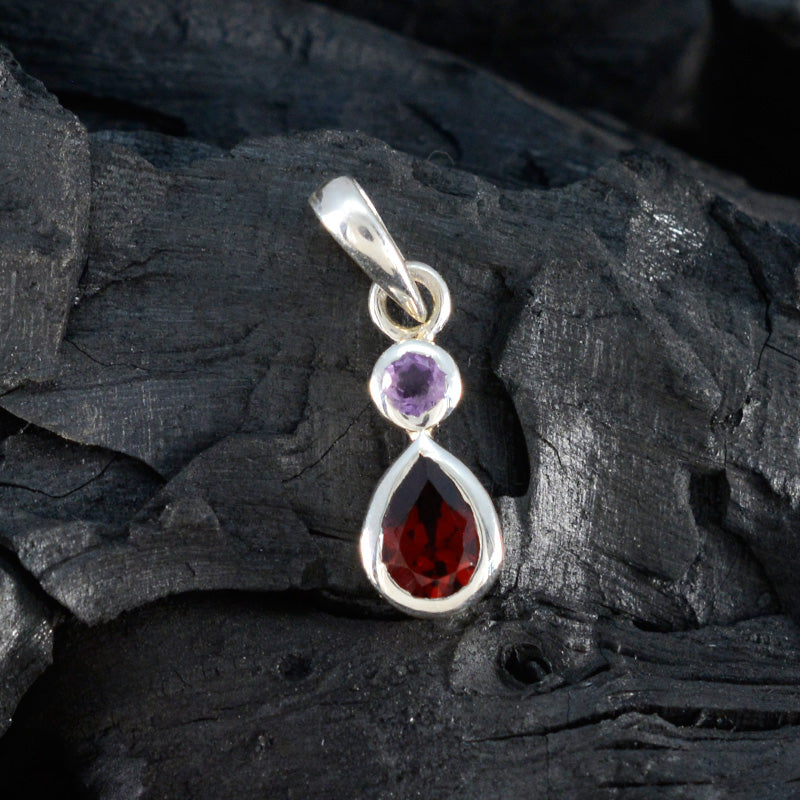 Minimalistischer japanischer Anhänger „Toi et Moi Yukki“ aus 92,5er Silber mit mehreren Steinen, trendiger mehrfarbiger Schmuck