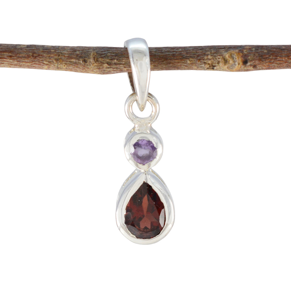Multi Stone Minimalist Japanese 92.5 Silver Toi et Moi multicolor Pendant