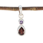 Minimalistischer japanischer Toi et Moi-Anhänger aus 92,5er Silber mit mehreren Steinen und mehreren Farben