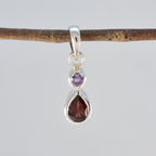 Minimalistischer japanischer Anhänger „Toi et Moi Yukki“ aus 92,5er Silber mit mehreren Steinen, trendiger mehrfarbiger Schmuck