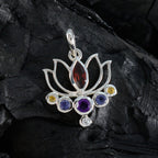 Multi Stone Dainty American Silver Hepta Aria Rope-Wire multicolor Pendant Jewelry