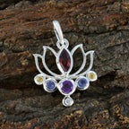 Multi Stone Dainty American Silver Hepta Aria Rope-Wire multicolor Pendant Jewelry