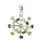 Multi Stone Eye-catching Latin American 92.5 Silver multiple multicolor Pendant