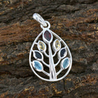 Multi Stone Tiny Latin American 925 Silver Hepta Alice Bubble multicolor Pendant Jewelry