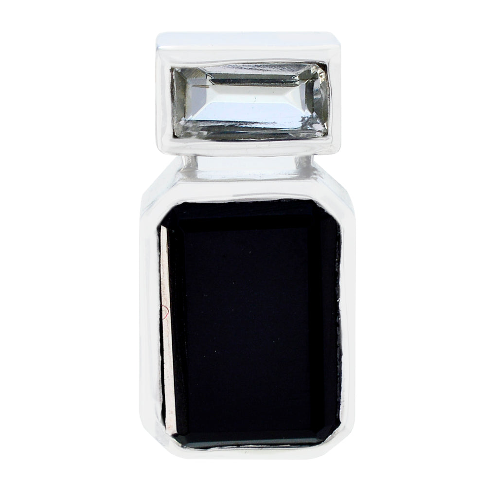 Multi Stone Whisper-thin Latin American Silver Toi et Moi multicolor Pendant