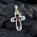 Multi Stone Dainty Latin American Sterling Silver quarter Chloe Heart multicolor Pendant Jewellery