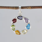 Multi Stone Dainty Latin American 925 Silver Hepta Laura Fairytale multicolor Pendant Jewelry