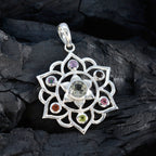 Flerfärgade hängsmycken med flera stenar i klassisk turkisk 92,5 silver Hepta violett rep-tråd