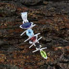 Multi Stone Tiny American 925 Silver Penta Fernanda Engagement multicolor Pendant Jewelry