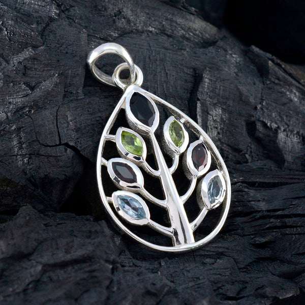 Multi Stone Tiny Russian 92.5 Silver Hepta Alina Eternity multicolor Pendant Jewellery