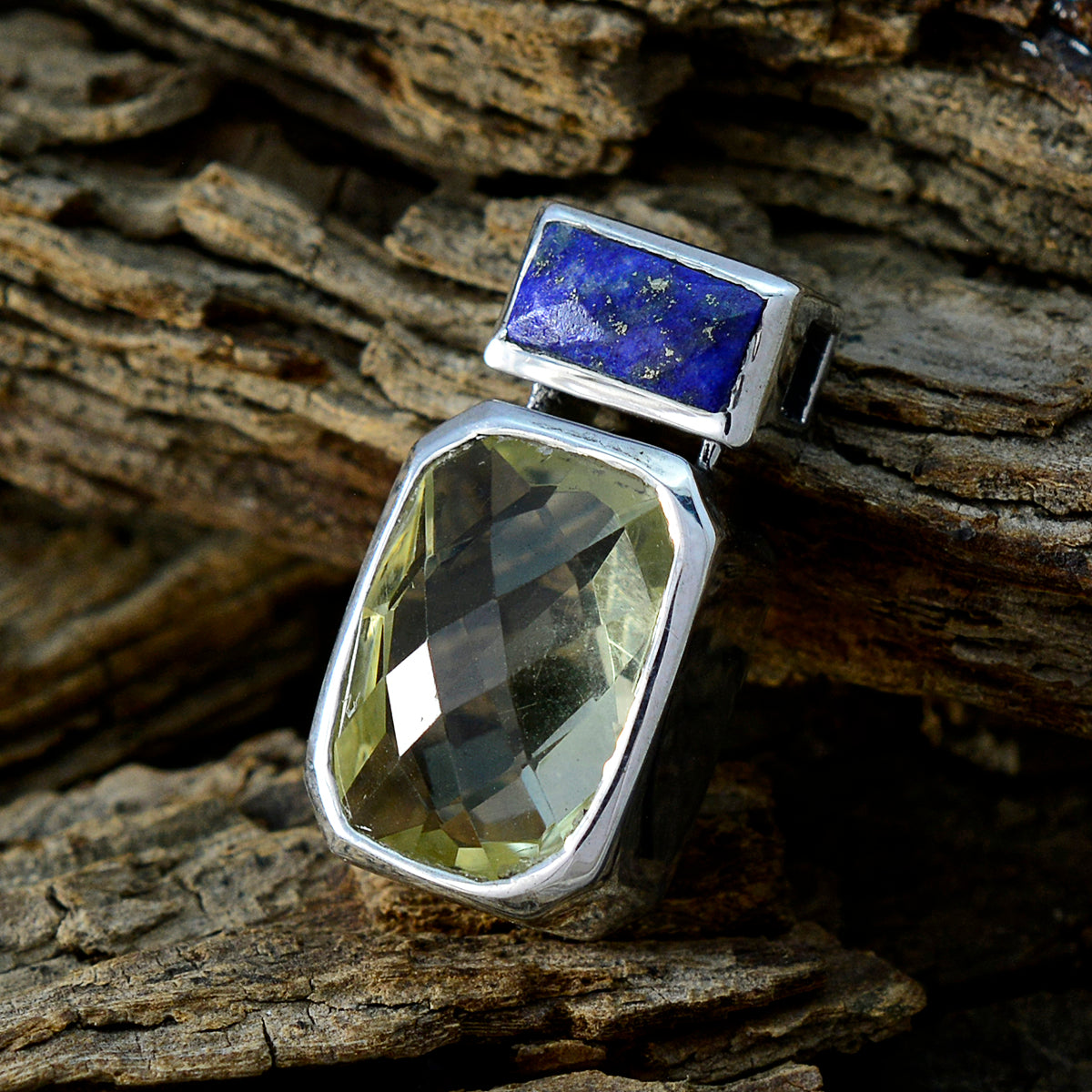 Multi Stone Whisper-thin Russian Sterling Silver Toi et Moi Antonia Abstract multicolor Pendant Jewellery