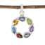 Multi Stone Dainty Russian 92.5 Silver Hepta multicolor Pendant