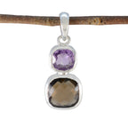 Multi Stone Whisper-thin Turkish 925 Silver Toi et Moi multicolor Pendant