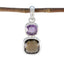 Multi Stone Whisper-thin Turkish 925 Silver Toi et Moi multicolor Pendant