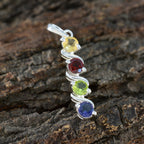 Multi Stone Delicate Latin American Sterling Silver quarter Yasmine Glamorous multicolor Pendant Jewellery