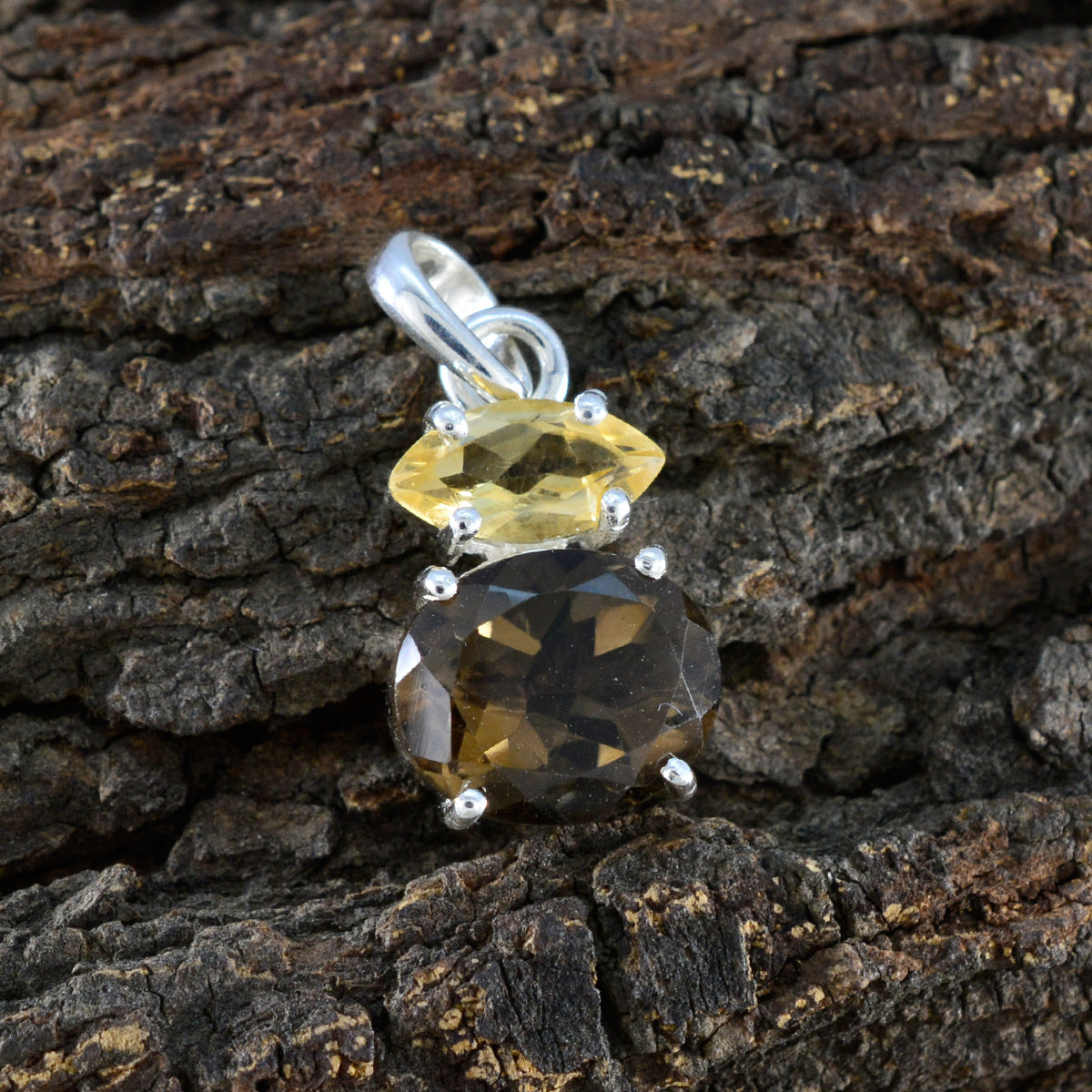 Multi Stone Delicate Latin American 92.5 Silver Toi et Moi Yasmine Graceful multicolor Pendant Jewellery