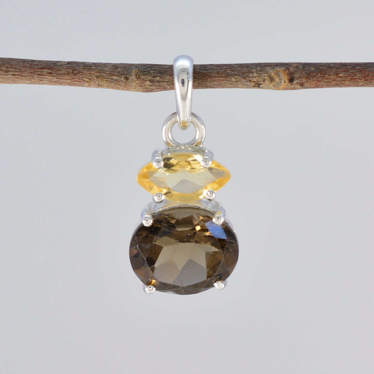 Multi Stone Delicate Latin American 92.5 Silver Toi et Moi Yasmine Graceful multicolor Pendant Jewellery