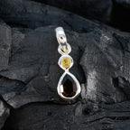 Minimalistischer japanischer Sterlingsilber-Anhänger „Toi et Moi Yan“ mit mehreren Steinen, moderner mehrfarbiger Schmuck