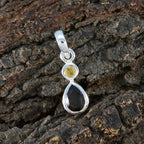 Minimalistischer japanischer Sterlingsilber-Anhänger „Toi et Moi Yan“ mit mehreren Steinen, moderner mehrfarbiger Schmuck