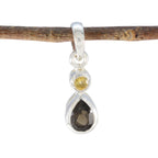 Minimalistischer japanischer Toi et Moi-Anhänger aus Sterlingsilber mit mehreren Steinen und mehreren Farben