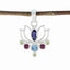 Multi Stone Dainty Turkish 92.5 Silver Hepta multicolor Pendant