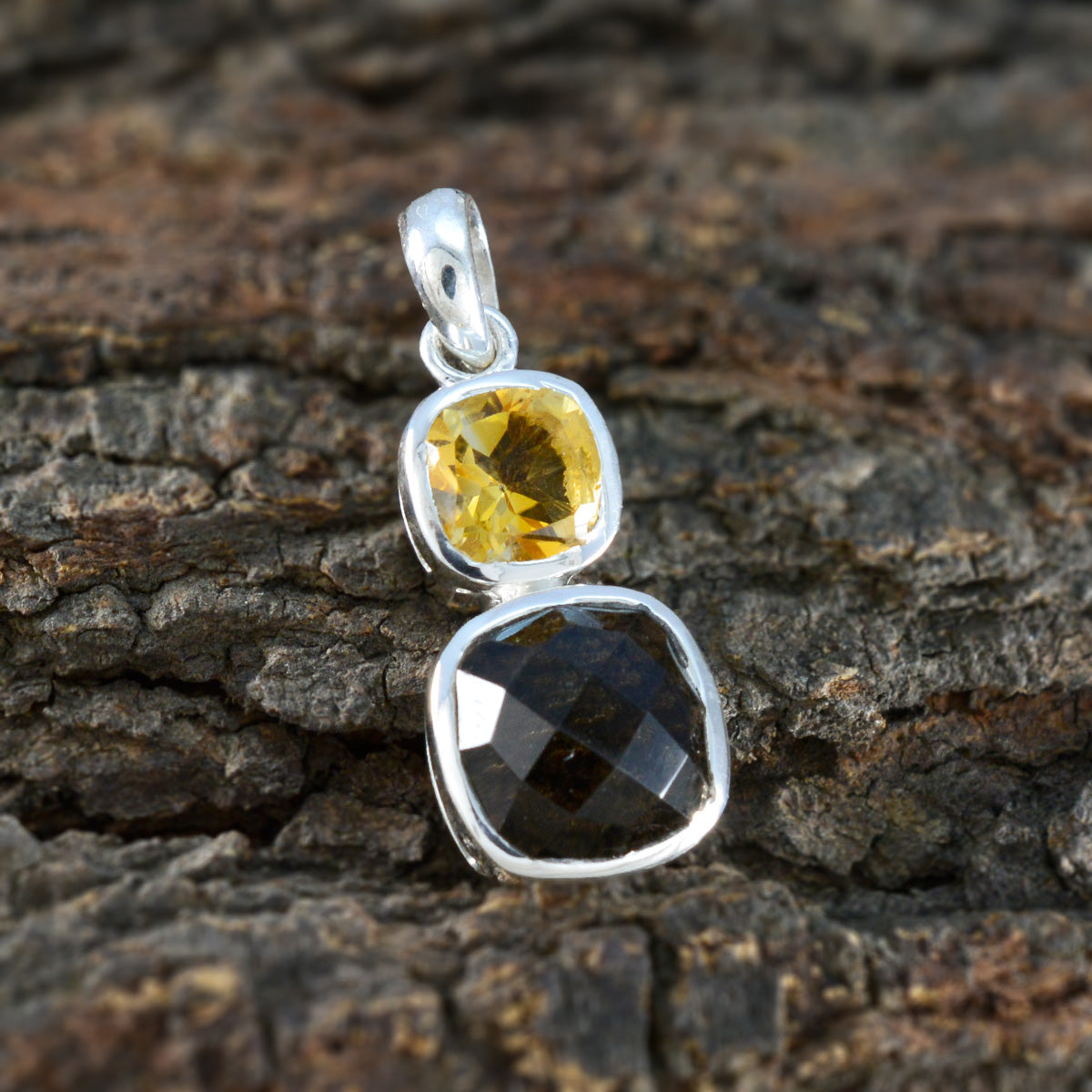 Multi Stone Whisper-thin American 92.5 Silver Toi et Moi Teresa Engagement multicolor Pendant Jewellery