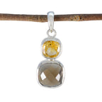 Multi Stone Whisper-thin American 92.5 Silver Toi et Moi multicolor Pendant