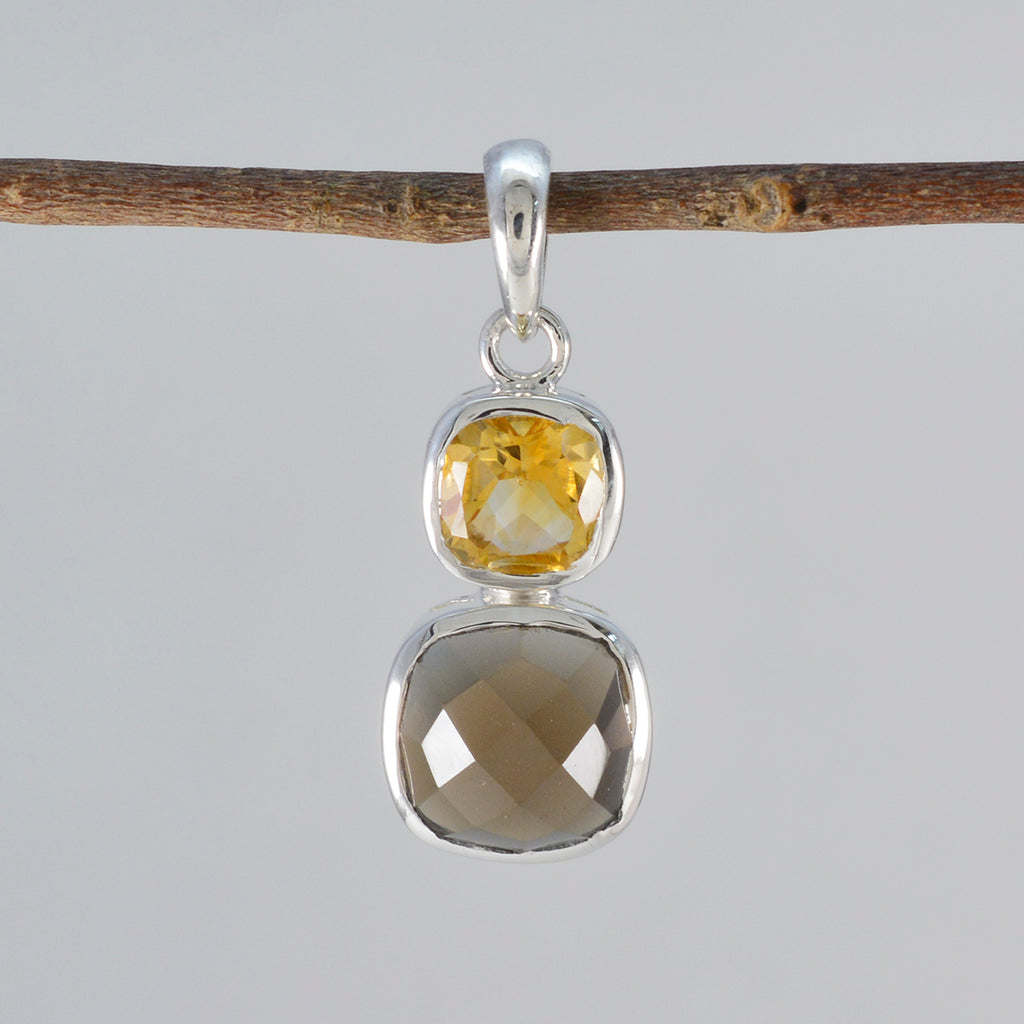 Multi Stone Whisper-thin American 92.5 Silver Toi et Moi Teresa Engagement multicolor Pendant Jewellery