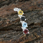 Multi Stone Delicate Russian 925 Silver quarter Zoe Sophisticated multicolor Pendant Jewelry