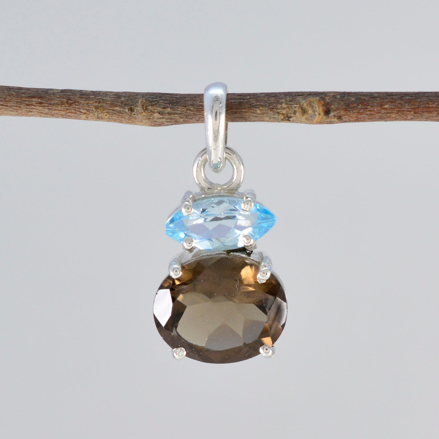 Multi Stone Delicate Russian Silver Toi et Moi Zoe Fairytale multicolor Pendant Jewelry