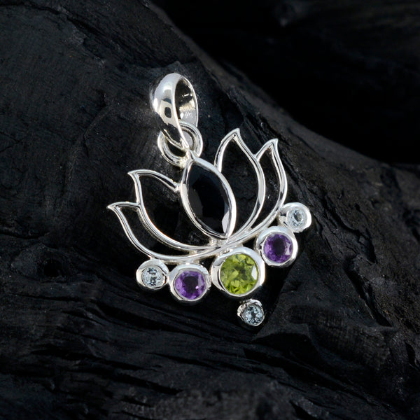 Multi Stone Dainty American Silver Hepta Camila Rope-Wire multicolor Pendant Jewelry