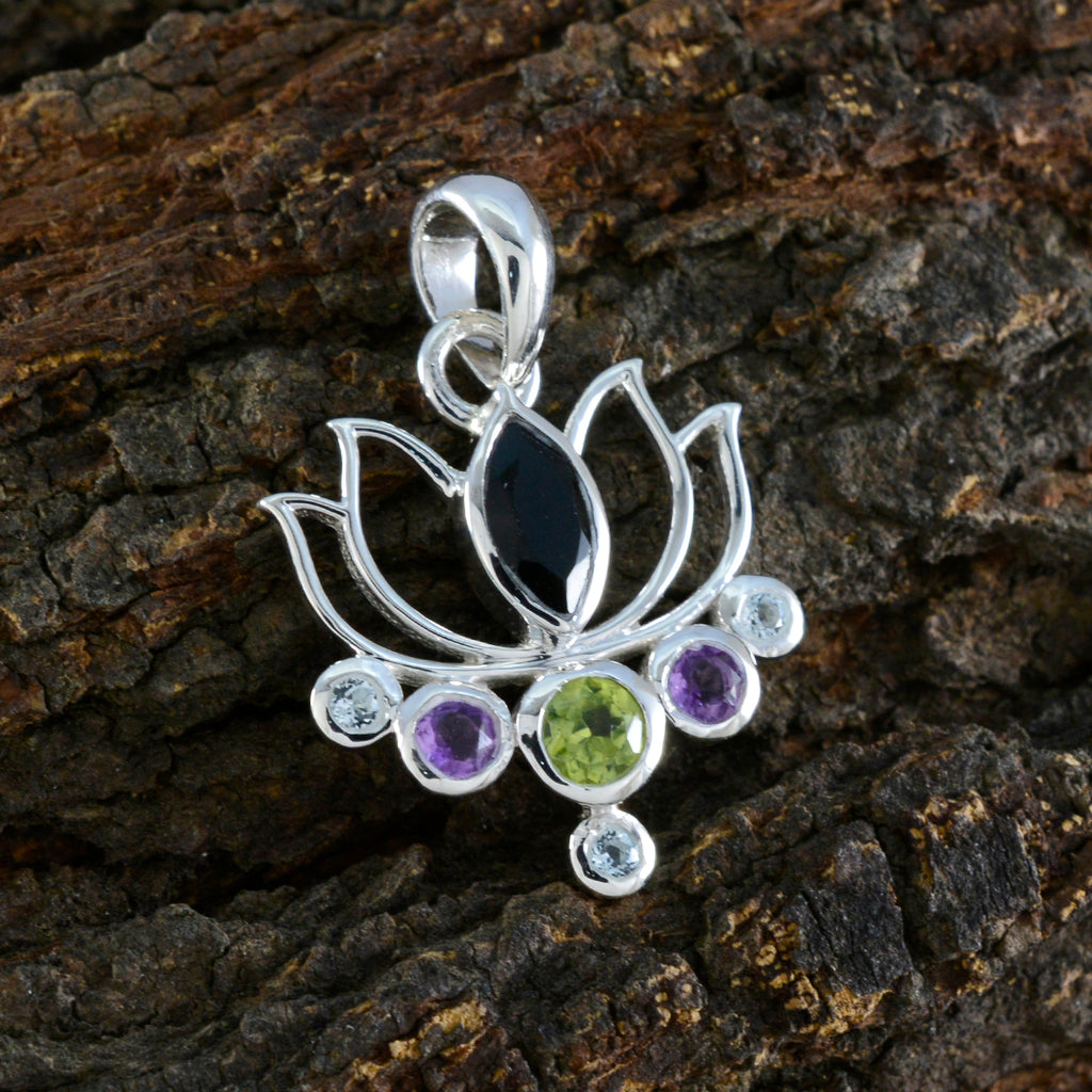 Multi Stone Dainty American Silver Hepta Camila Rope-Wire multicolor Pendant Jewelry
