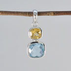 Multi Stone Whisper-thin Mexican Silver Toi et Moi Tereza wedding multicolor Pendant Jewelry