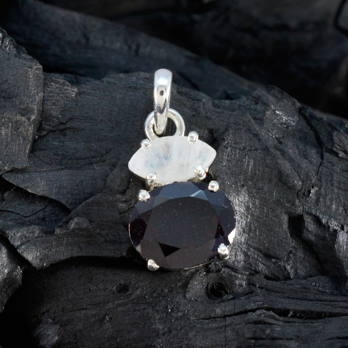 Multi Stone Delicate Moroccan Sterling Silver Toi et Moi Zoey Luxurious multicolor Pendant Jewellery