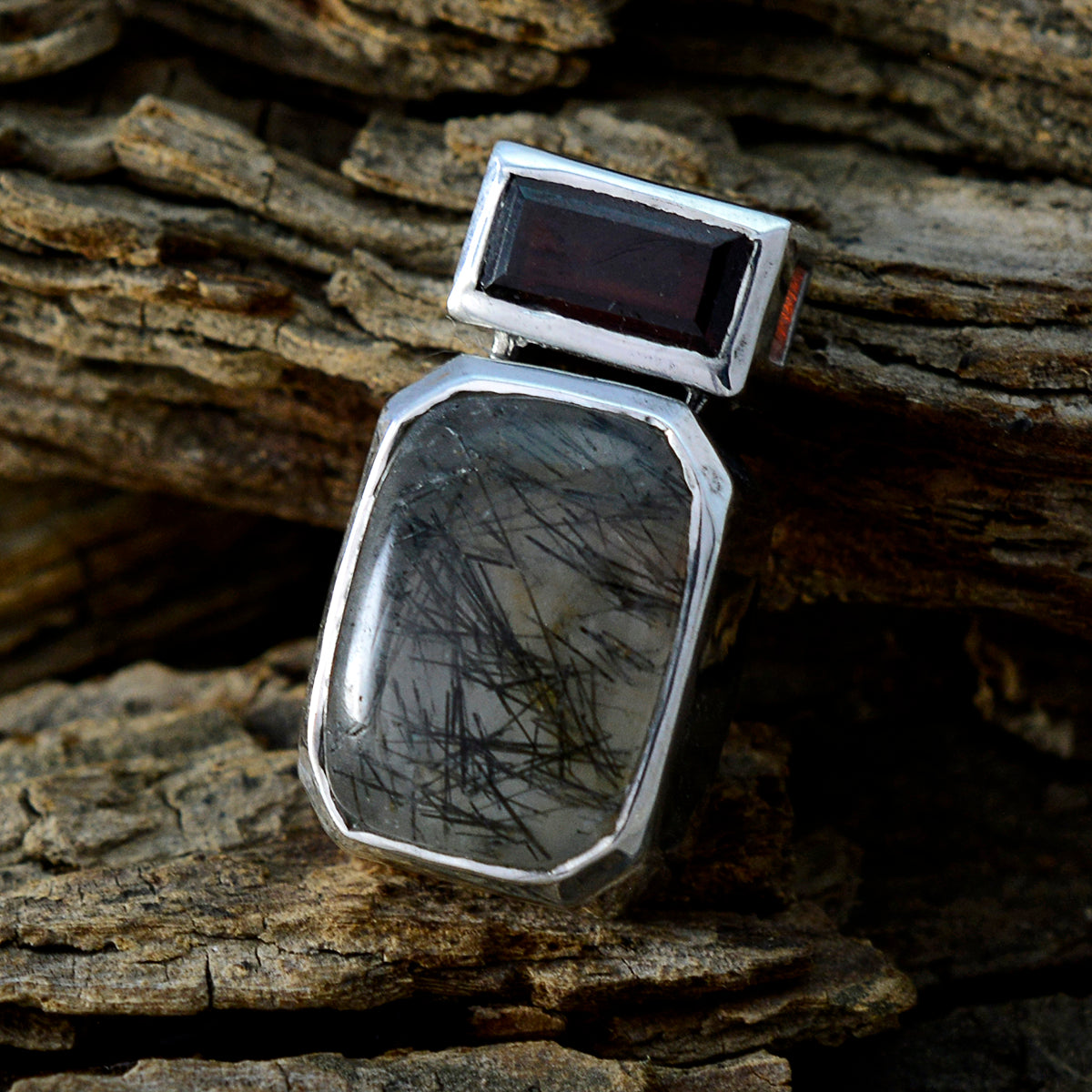 Flüsterdünner Toi et Moi Camila Verlobungsanhänger aus türkischem Silber mit mehreren Steinen, mehrfarbig Zweitbild