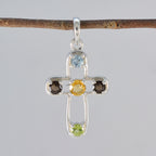 Multi Stone Dainty American 925 Silver quarter Eliza Love multicolor Pendant Jewelry