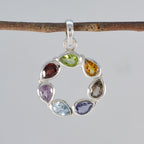 Multi Stone Dainty Turkish 925 Silver Hepta Lili Armor multicolor Pendant Jewelry