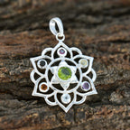 Multi Stone Classic Russian 92.5 Silver Hepta Zoey Rope-Wire multicolor Pendant Jewellery