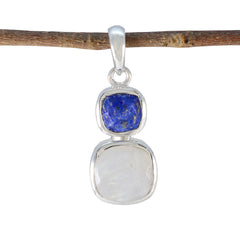 Multi Stone Whisper-thin Latin American Sterling Silver Toi et Moi multicolor Pendant