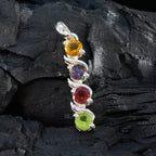 Flerfärgat hänge i egyptisk silver med flera stenar och ett kvarts Yasmin-signet