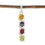 Multi Stone Delicate Egyptian Silver quarter multicolor Pendant